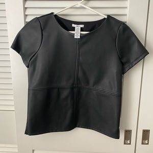Bar III Faux Leather Top